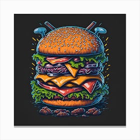 Burger Illustration 2 Canvas Print