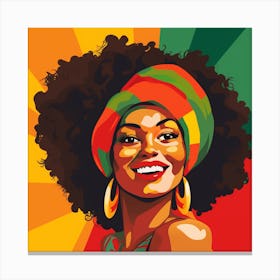 African Woman With Afro Canvas Print