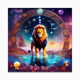 Lion Of The Zodiac Canvas Print