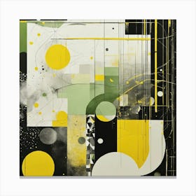 Abstract White And Yellow Painting Canvas Print