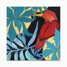 Kingfisher bird in the leaves Canvas Print