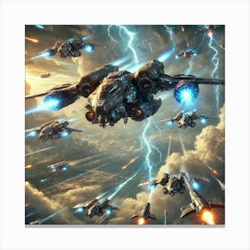 A Powerful Scene Showing The Skyguard Units Of The Canvas Print