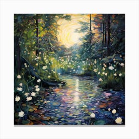 Aqua Reflections: Monet's Canvas Canvas Print