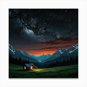 Leonardo Lightning A Night In The Mountains Art 3 Canvas Print