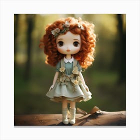 Doll in Dress in Woods Canvas Print