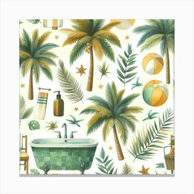 Tropical Bath Canvas Print