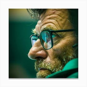 Portrait Of A Man With Glasses 3 Canvas Print