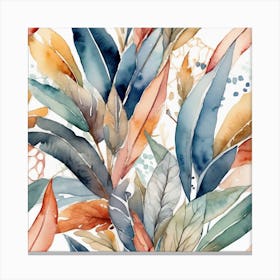 Watercolor Leaves Canvas Print