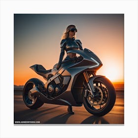 4-Girl & Bike 2 Canvas Print