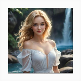 Beautiful Girl In White Dress 5 Canvas Print