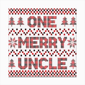 Buffalo Plaid One Merry Uncle Ugly Christmas Sweater Family Canvas Print