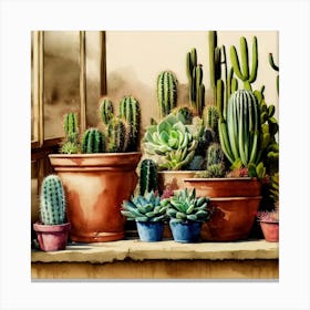 Cacti And Succulents 6 Canvas Print