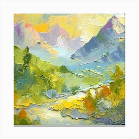 Firefly An Illustration Of A Beautiful Majestic Cinematic Tranquil Mountain Landscape In Neutral Col (9) Canvas Print