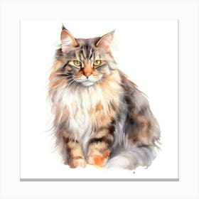 Kurilian Bobtail Cat Portrait Canvas Print