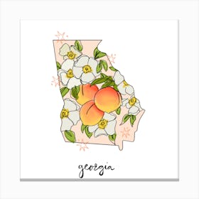 Georgia - Illustrated State Canvas Print