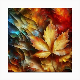 Autumn Leaf Abstract Painting Canvas Print