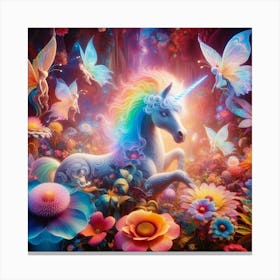 Unicorns In The Forest Canvas Print