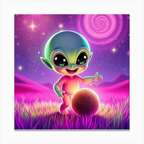 Alien Baby With A Ball Canvas Print