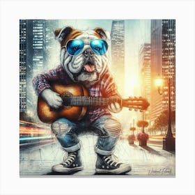 Playful Bulldog Canvas Print