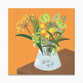 Flowers For Pisces Square Canvas Print