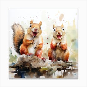 Two Squirrels Canvas Print