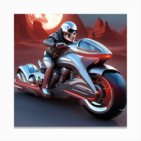 Futuristic Motorcycle Rider Canvas Print