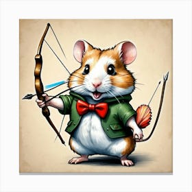 Hamster With Bow And Arrow Canvas Print