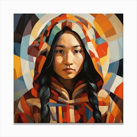 Cubism Inuit Woman 01 Canvas Print