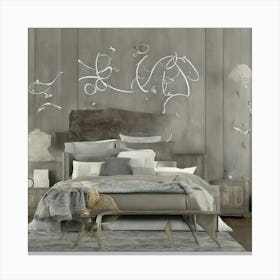 Grey Bedroom Canvas Print