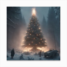 Christmas Tree In The Forest 72 Canvas Print