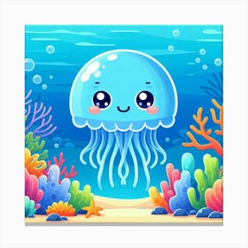 Illustration Jellyfish 6 Canvas Print