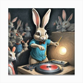 Rabbit Dj 4 Canvas Print