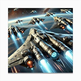 Orbital Strike Fighters Converted Canvas Print