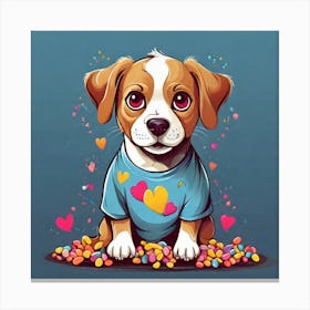Valentine's Day Dog Canvas Print