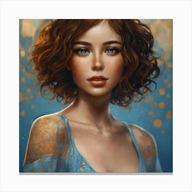 Beautiful Girl With Blue Eyes Canvas Print