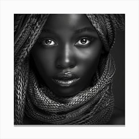 Beautiful African Woman Portrait Canvas Print