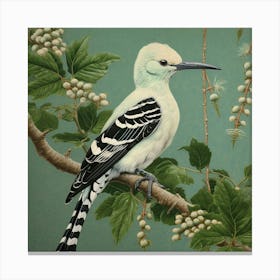 Ohara Koson Inspired Bird Painting Hoopoe 1 Square Canvas Print