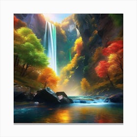 Waterfall In The Forest 38 Canvas Print