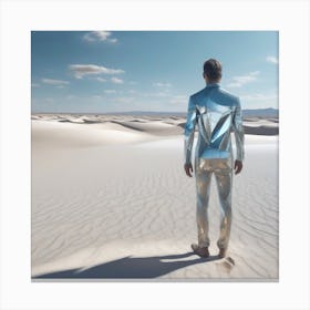 Man Standing In Desert Canvas Print