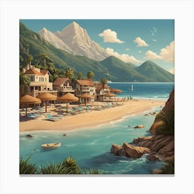 Beach Painting Canvas Print