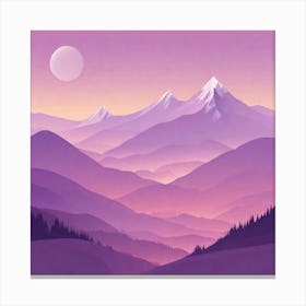 Misty mountains background in purple tone 104 Canvas Print