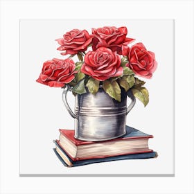 Roses In A Bucket 23 Canvas Print