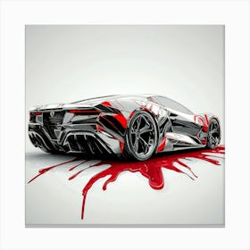 Color Drip Design A Sleek Sports Car .Generated AI. Wall Art Print Lienzos