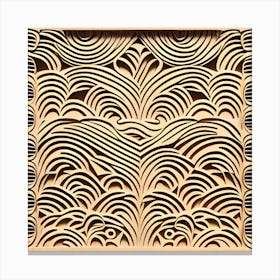 Wavy Pattern In Wood Canvas Print