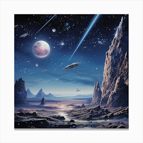 Spaceships In The Sky 1 Canvas Print