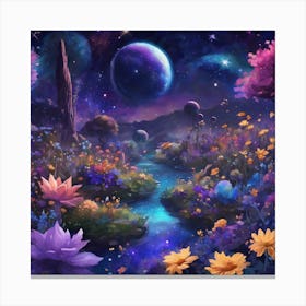 Galaxy Landscape Canvas Print