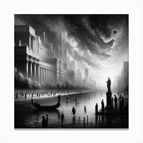 City In Black And White Canvas Print