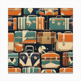 Vintage Suitcases Seamless Pattern Canvas Print