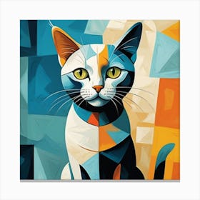 Abstract Cat Painting Canvas Print