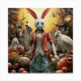 Rabbit With An Egg Canvas Print